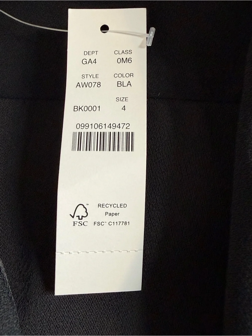 NWT! J. Crew Black Button-Front Midi Dress in 365 Crepe. Size 4.